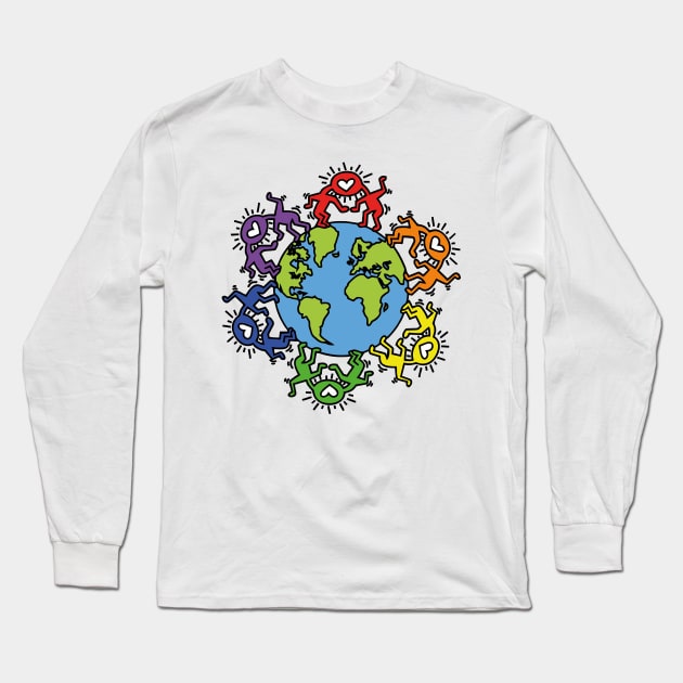 World Love People Art Long Sleeve T-Shirt by by fend